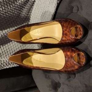 Cole Haan Leopard Print Peep Toe Heels